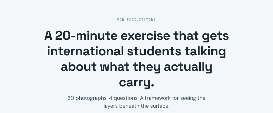 Uncover — 20-minute photo exercise for facilitators working with international students